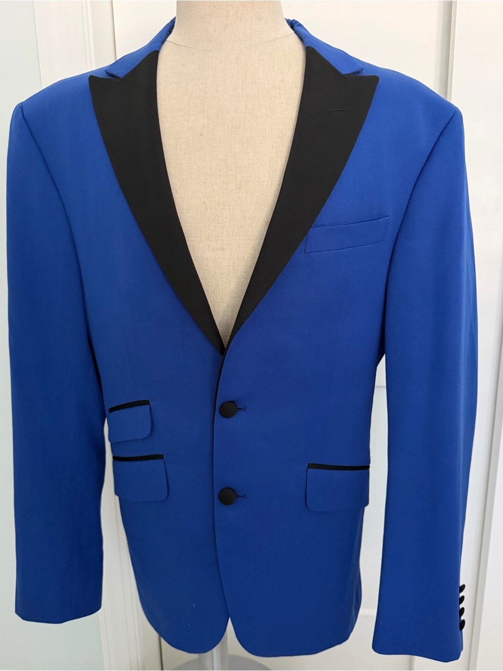 Zaharoff Basileia Zenga Wool Cashmere Brandon Marshall Blue Tuxedo Jacket (44)
